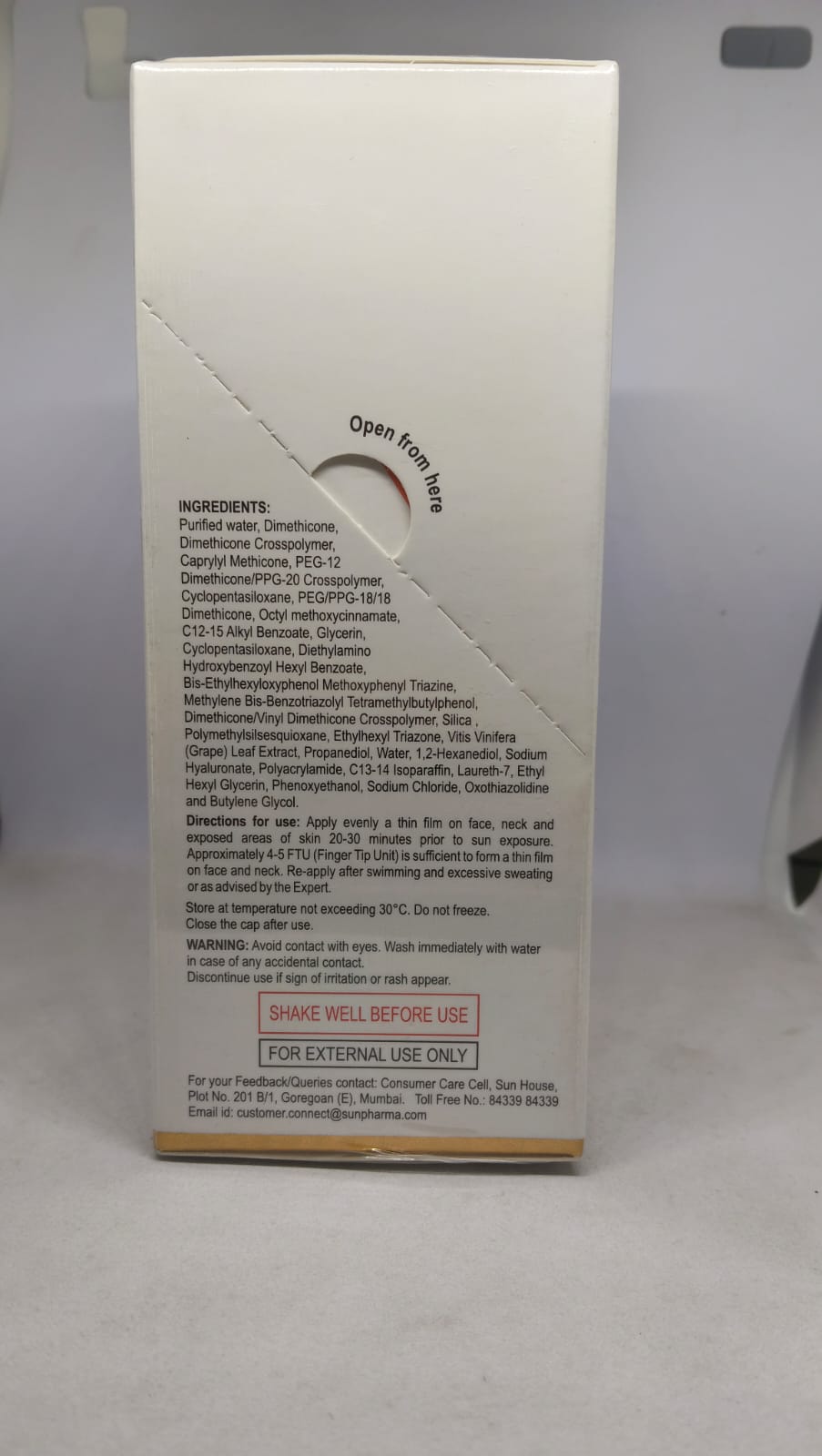 Phostable pro+hydragel sunscreen