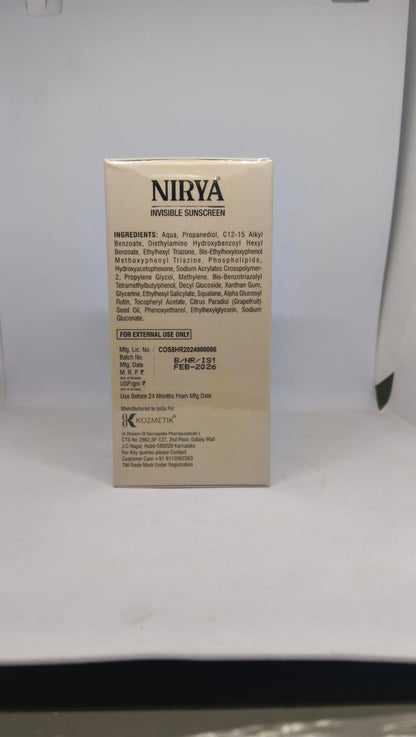 NIRYA Invisible Sunscreen – Lightweight Daily Sun Protection